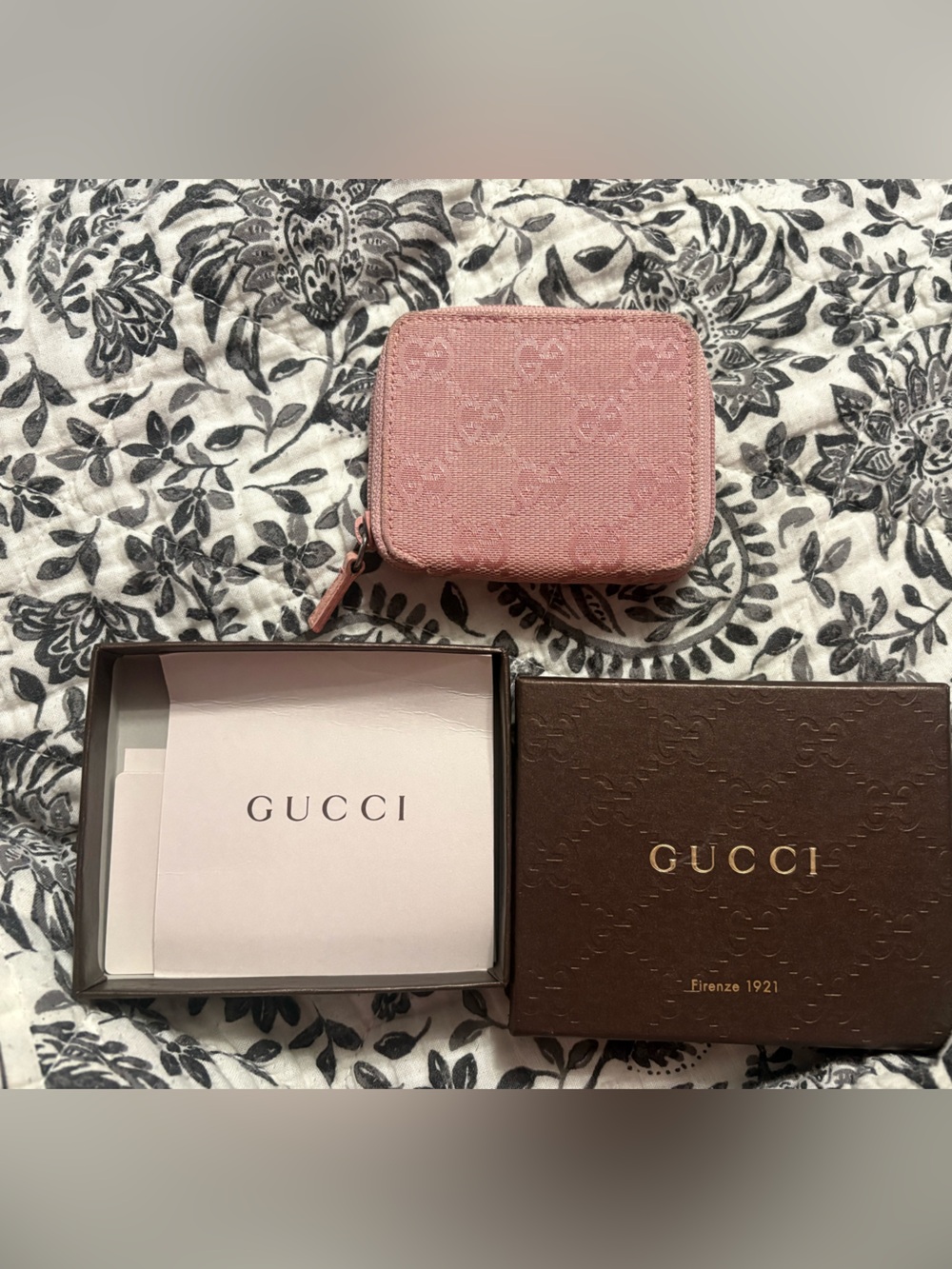 Gucci Pink GG Canvas Coin holder